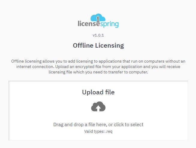 LicenseSpring Offline Licensing Portal