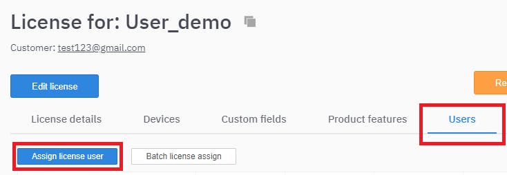 adding user to a license