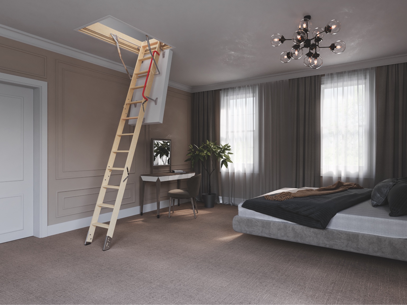 Gedämmte Dachbodentreppe