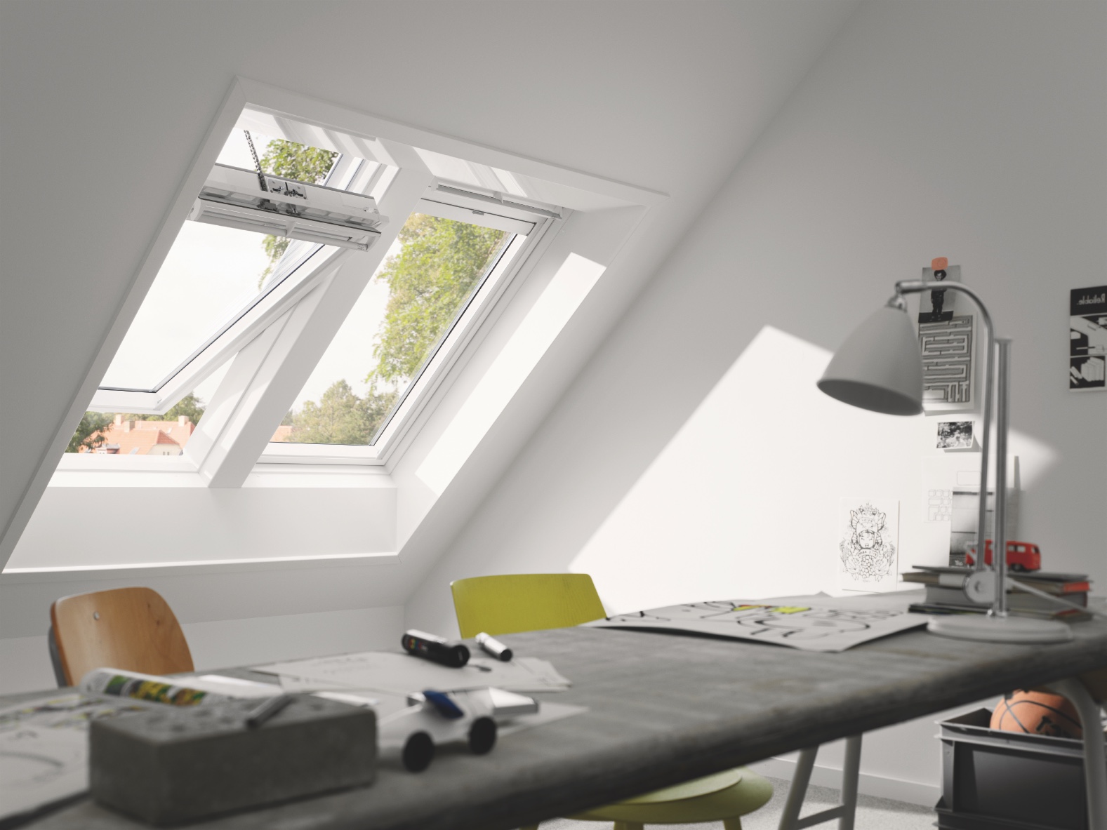 Materialien Fensterrahmen Velux Schwingfenster