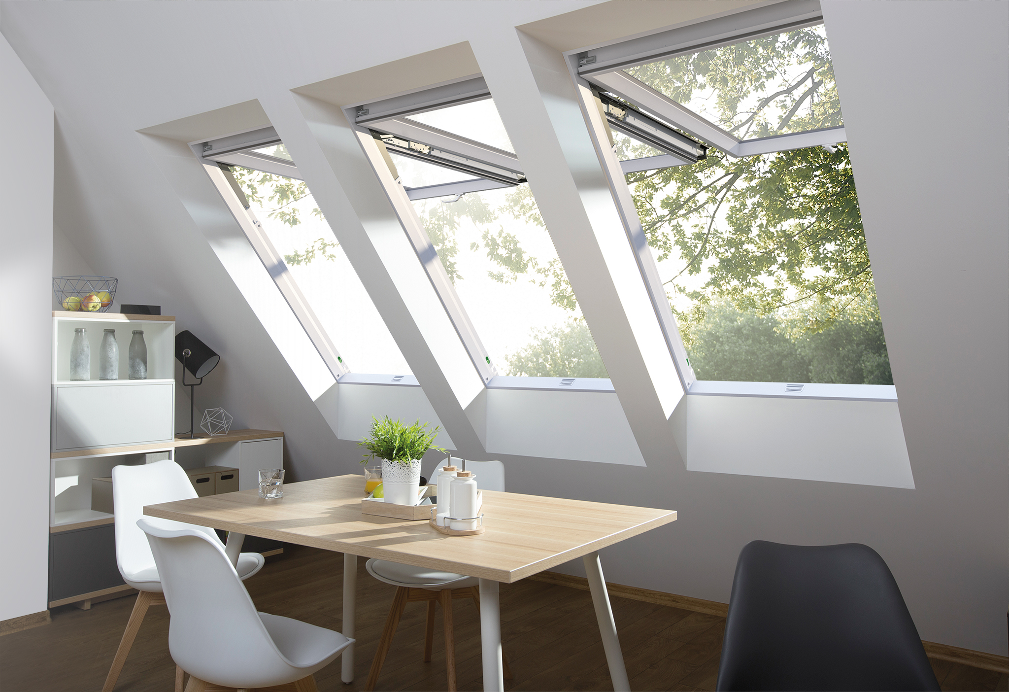 Klappschwingfenster Blick nach draußen