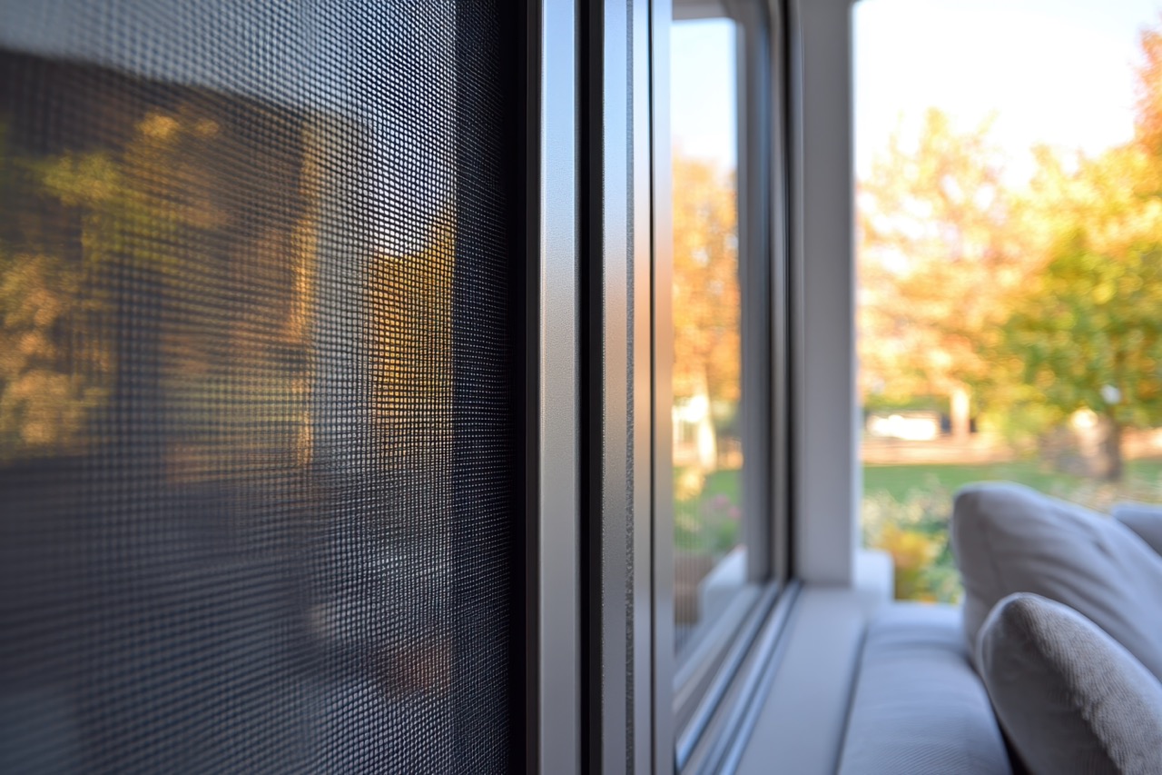 Schüco Fenster mit integriertem Insektenschutz