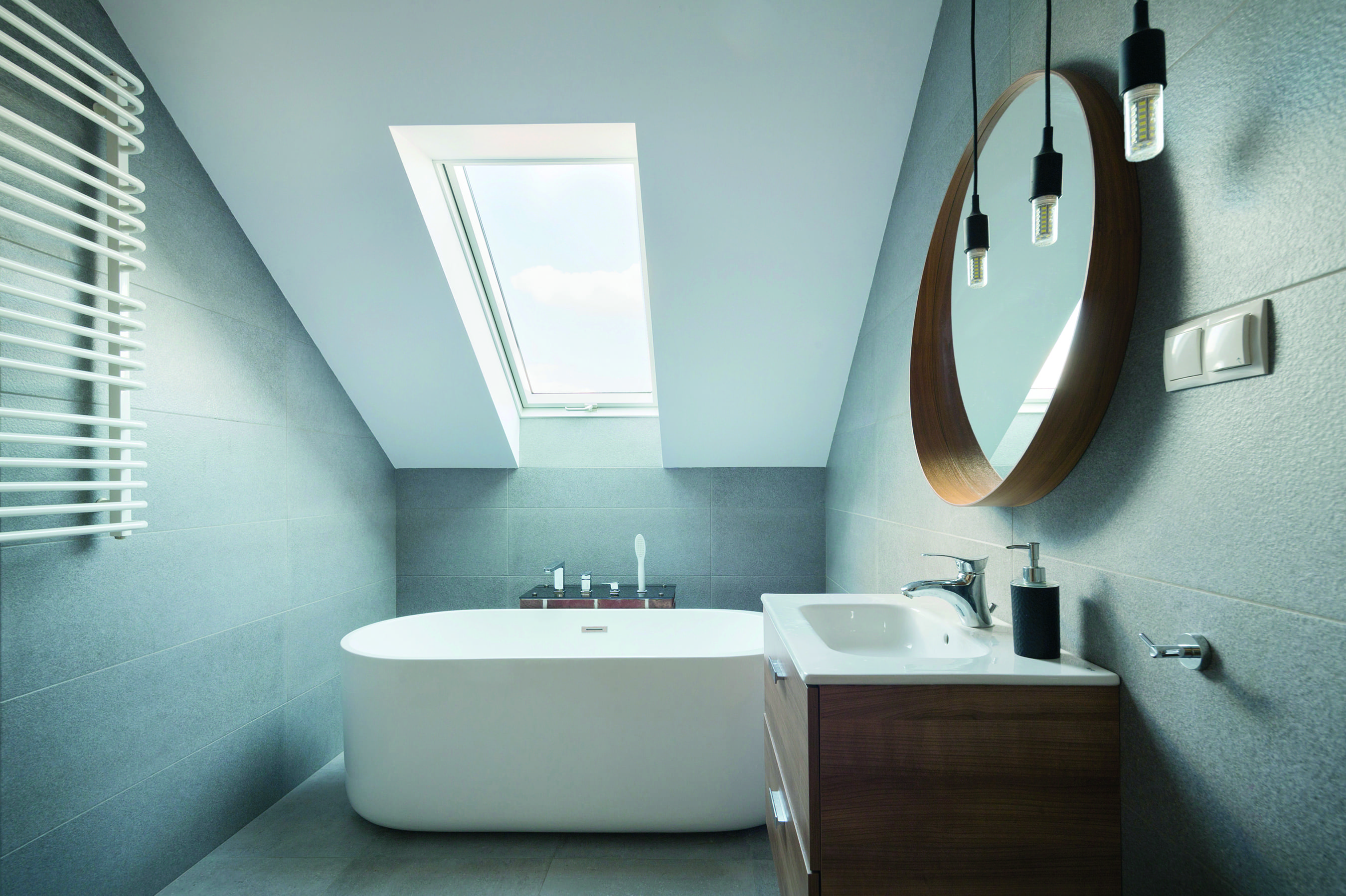 Dachfenster im Badezimmer