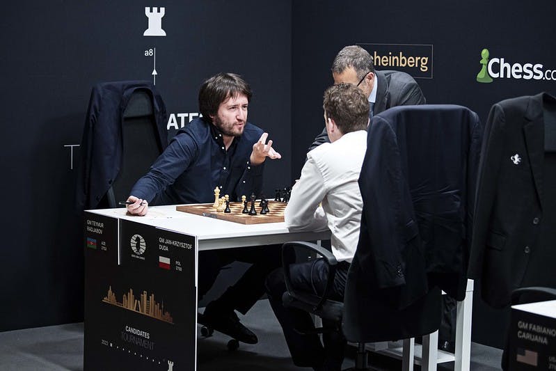 Teymur Rajabov draws with Richard Rapport at FIDE Candidates 2022