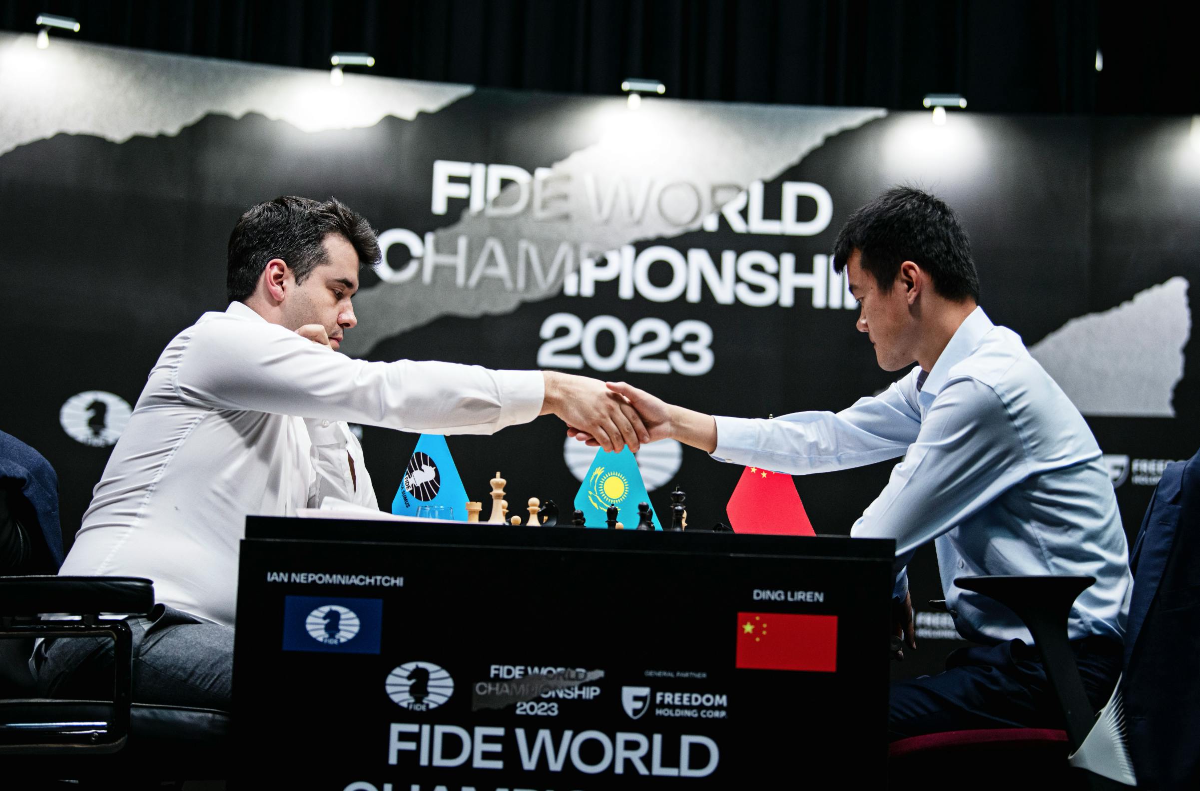 🏆 Congratulations to Ding Liren, the 17th World Chess Champion! ♟  #chesschamp #dingliren #iannepomniatchi #worldchess #FIDE