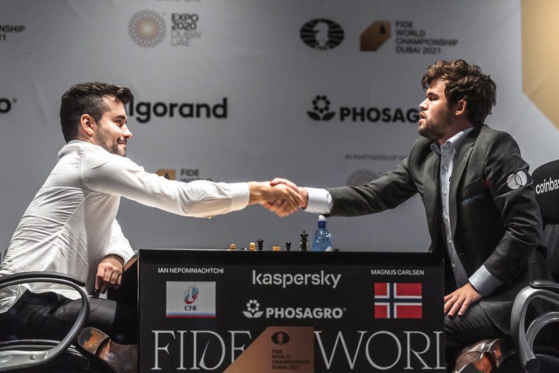 Magnus Carlsen vs. Ian Nepomniachtchi world chess championship