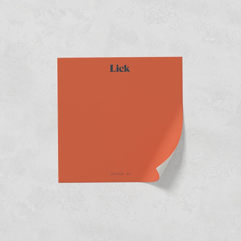 Lick peel and stick paint sample in Orange 01