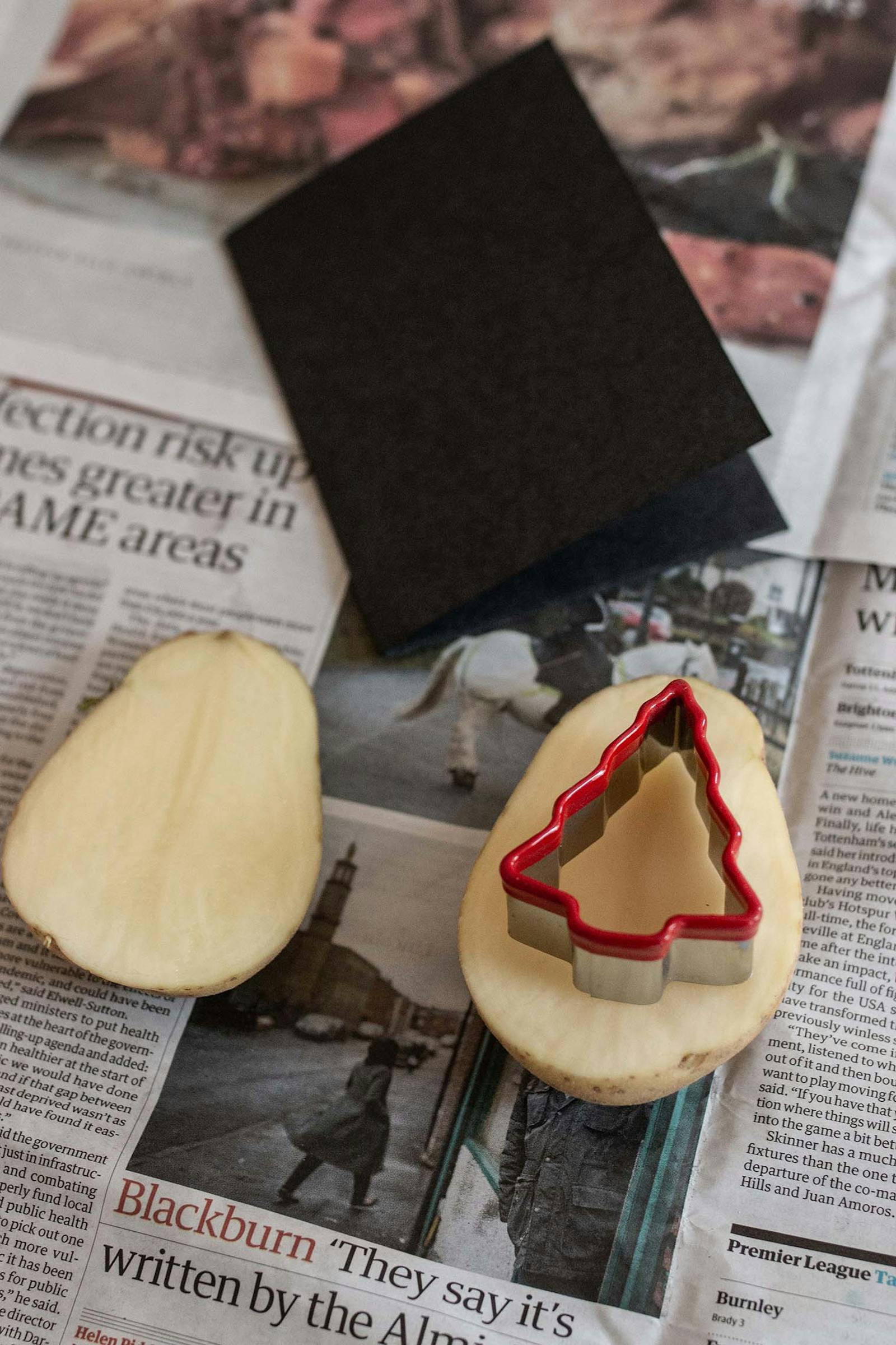 Potato with Christmas cookie cutter