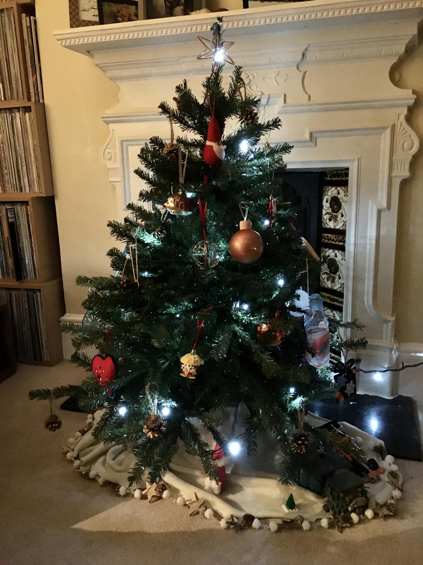 Christmas tree with an assortment of baubles