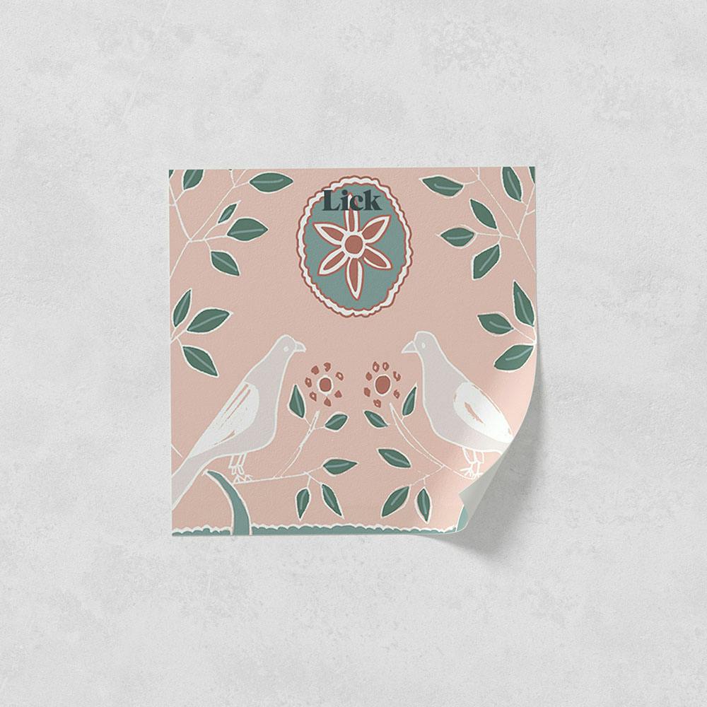 Lick peel and stick wallpaper sample in Dove 01