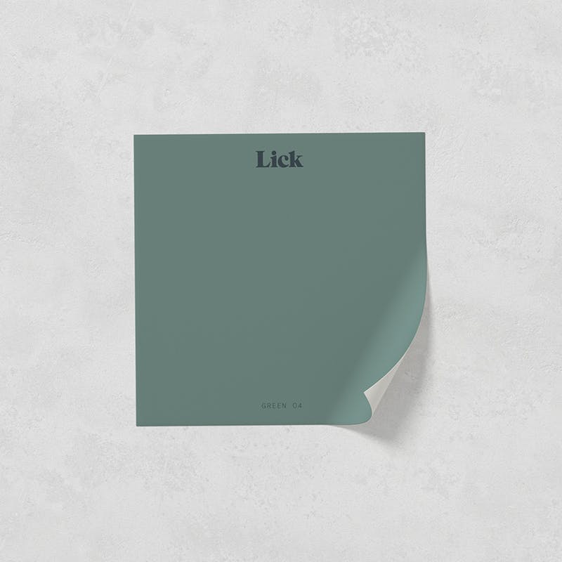 Lick peel and stick paint sample in Green 04