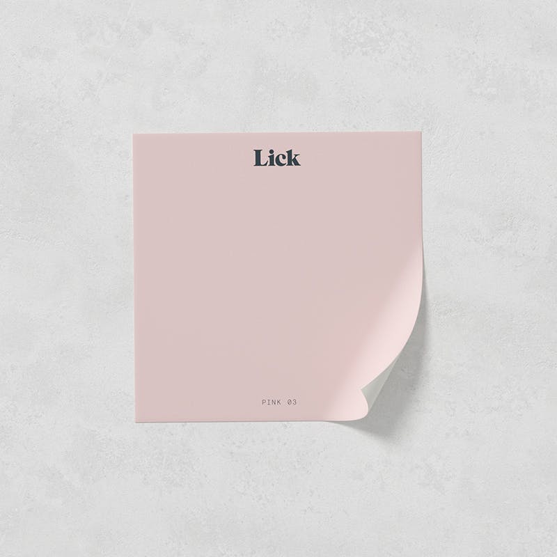 Lick peel and stick paint sample in Pink 03