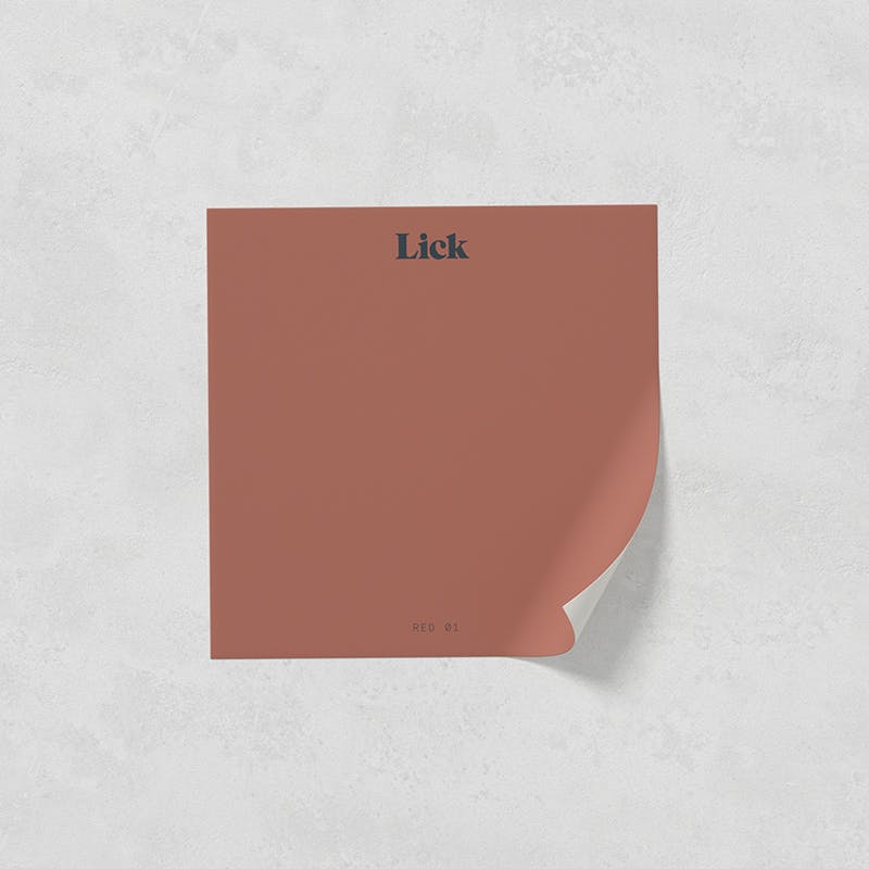 Lick peel and stick paint sample in Red 01