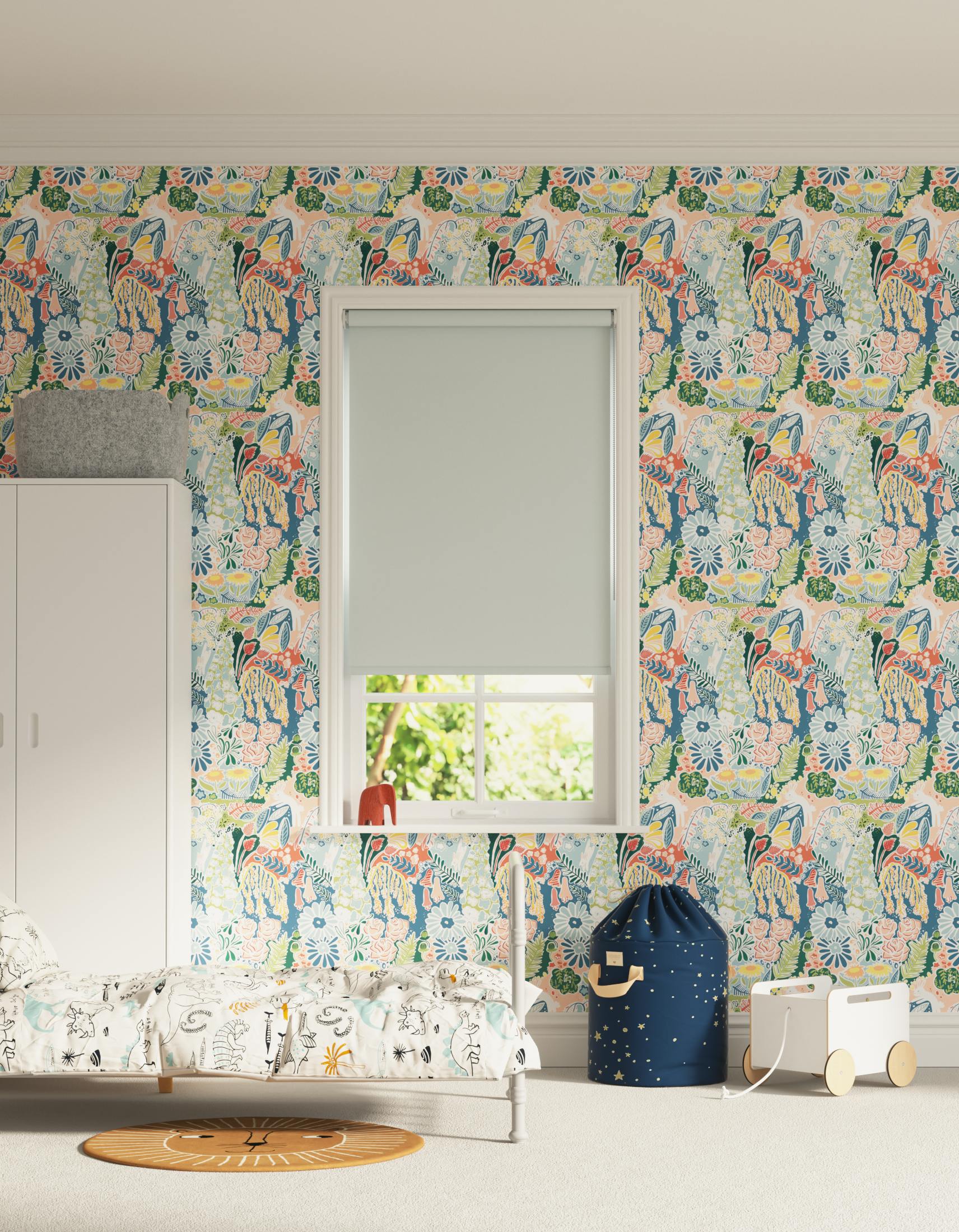 Kid's bedroom decorated in Enchanted Forest 01 by Lick x Franki Barber