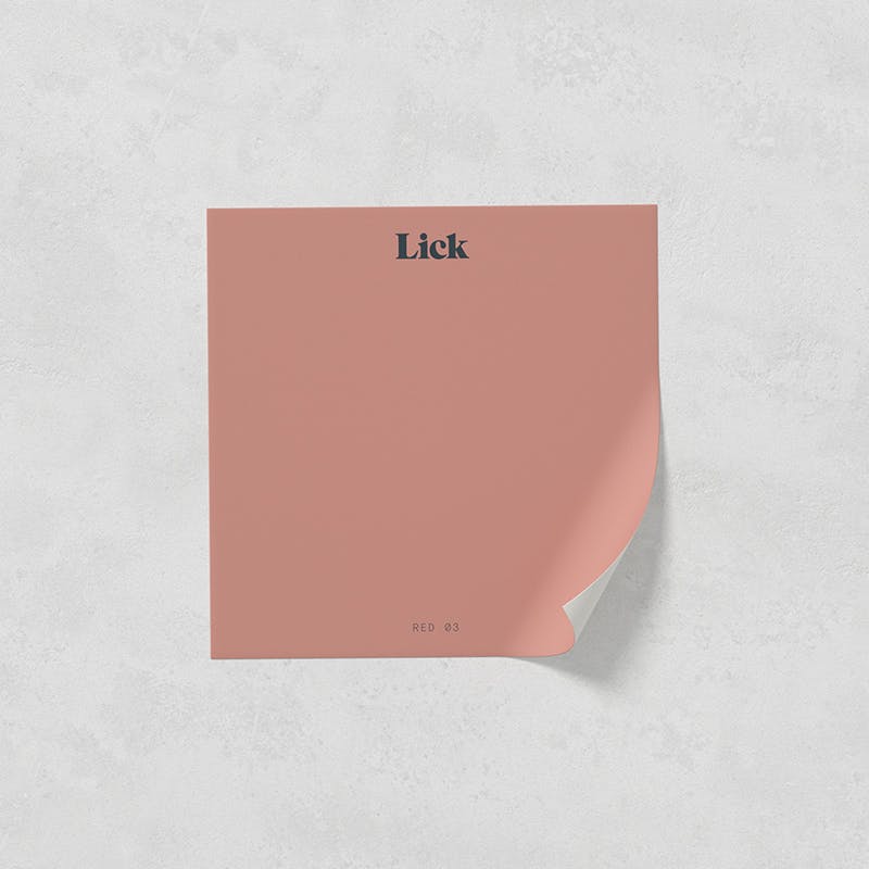 Lick peel and stick paint sample in Red 03