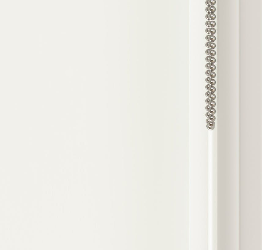 Close up view of Lick White 01 roller blinds