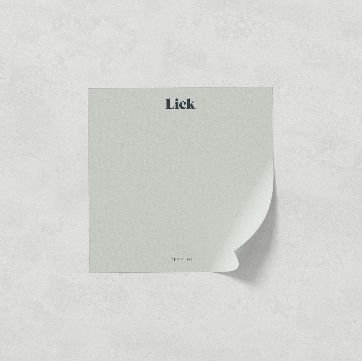 Lick peel and stick paint sample in Grey 01