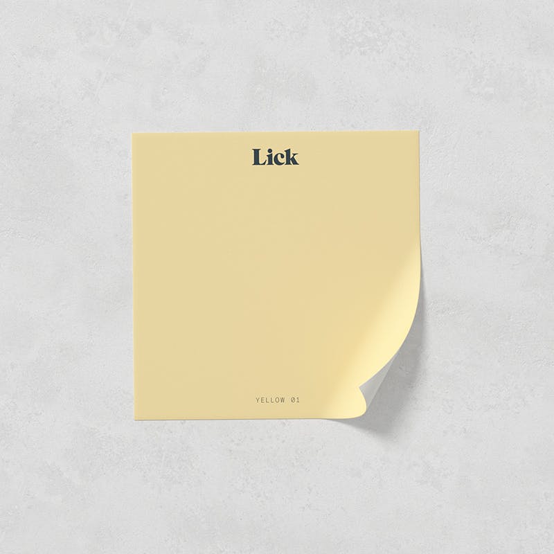 Lick peel and stick paint sample in Yellow 01