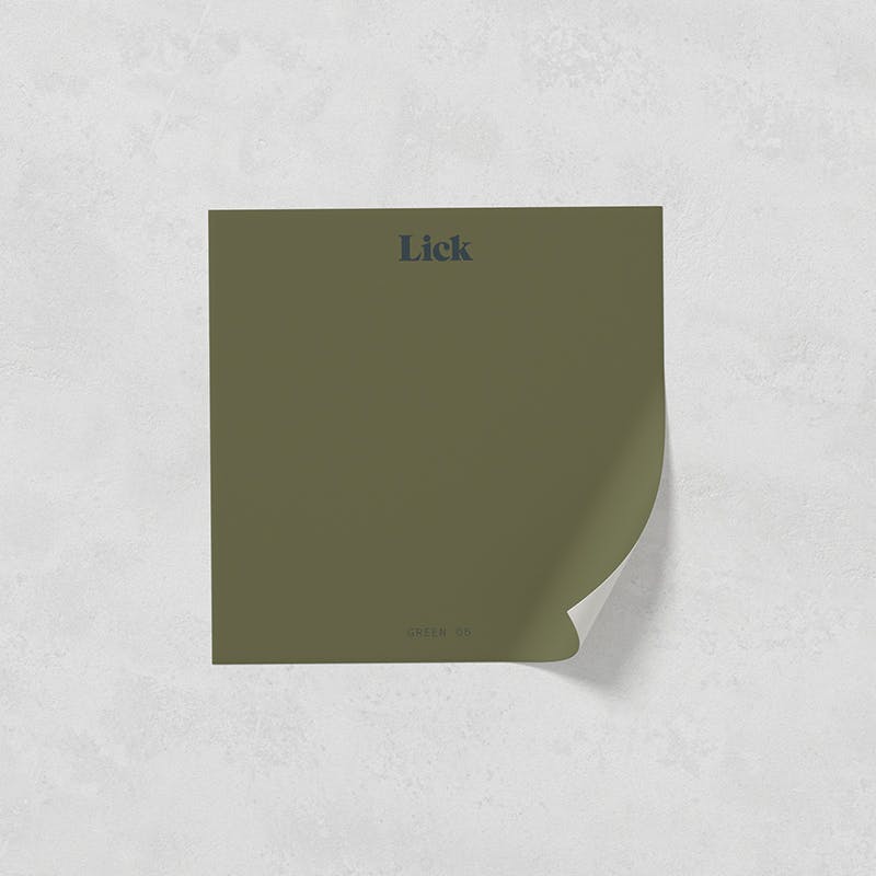 Lick peel and stick paint sample in Green 05