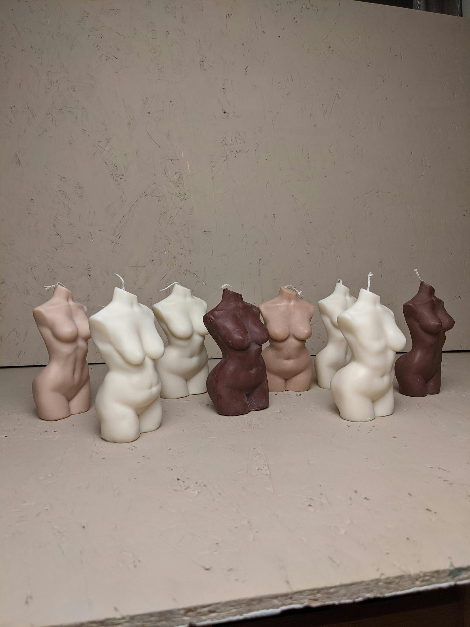 Shot of body candles shaped in various body sizes