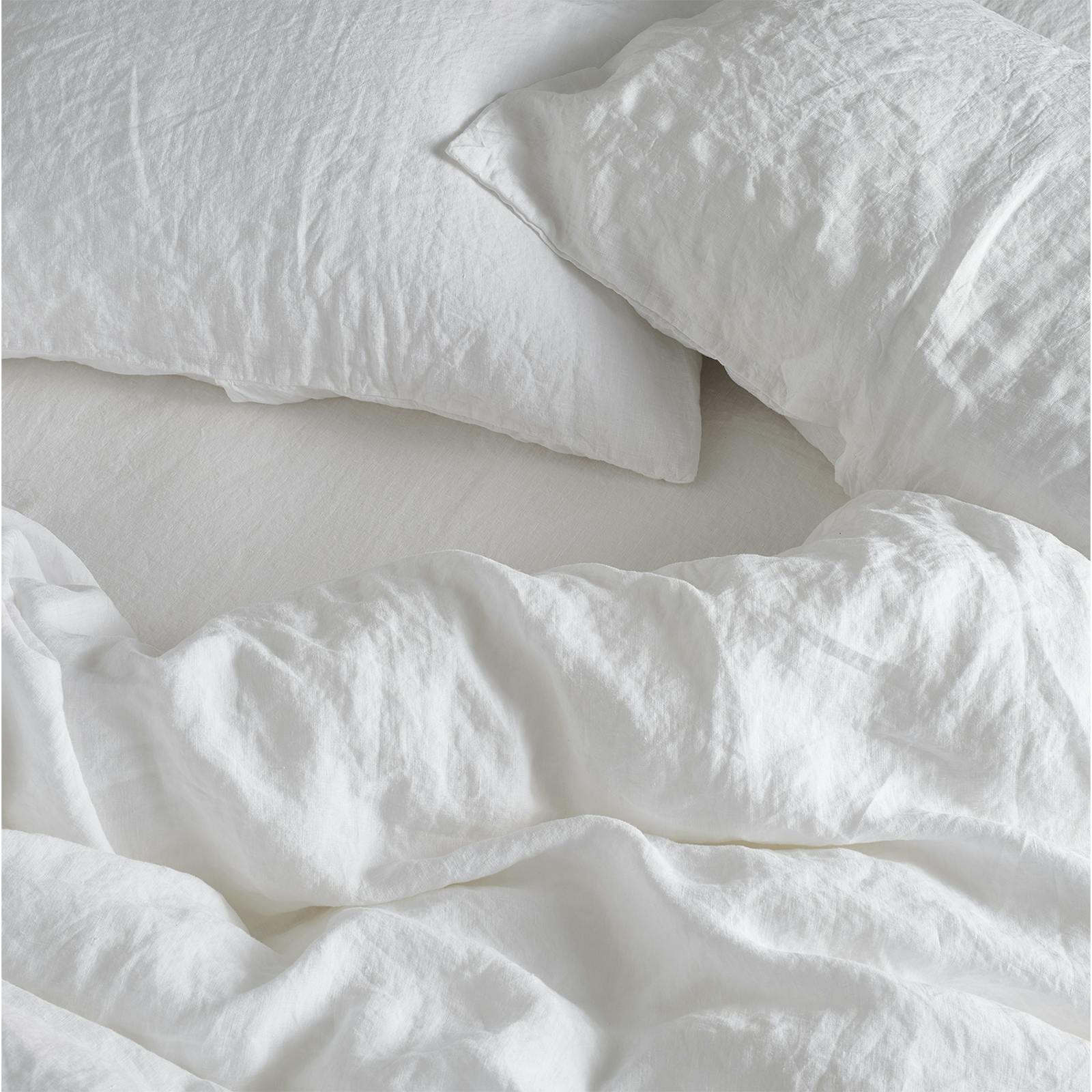 Bedfolk white textured linen bedding