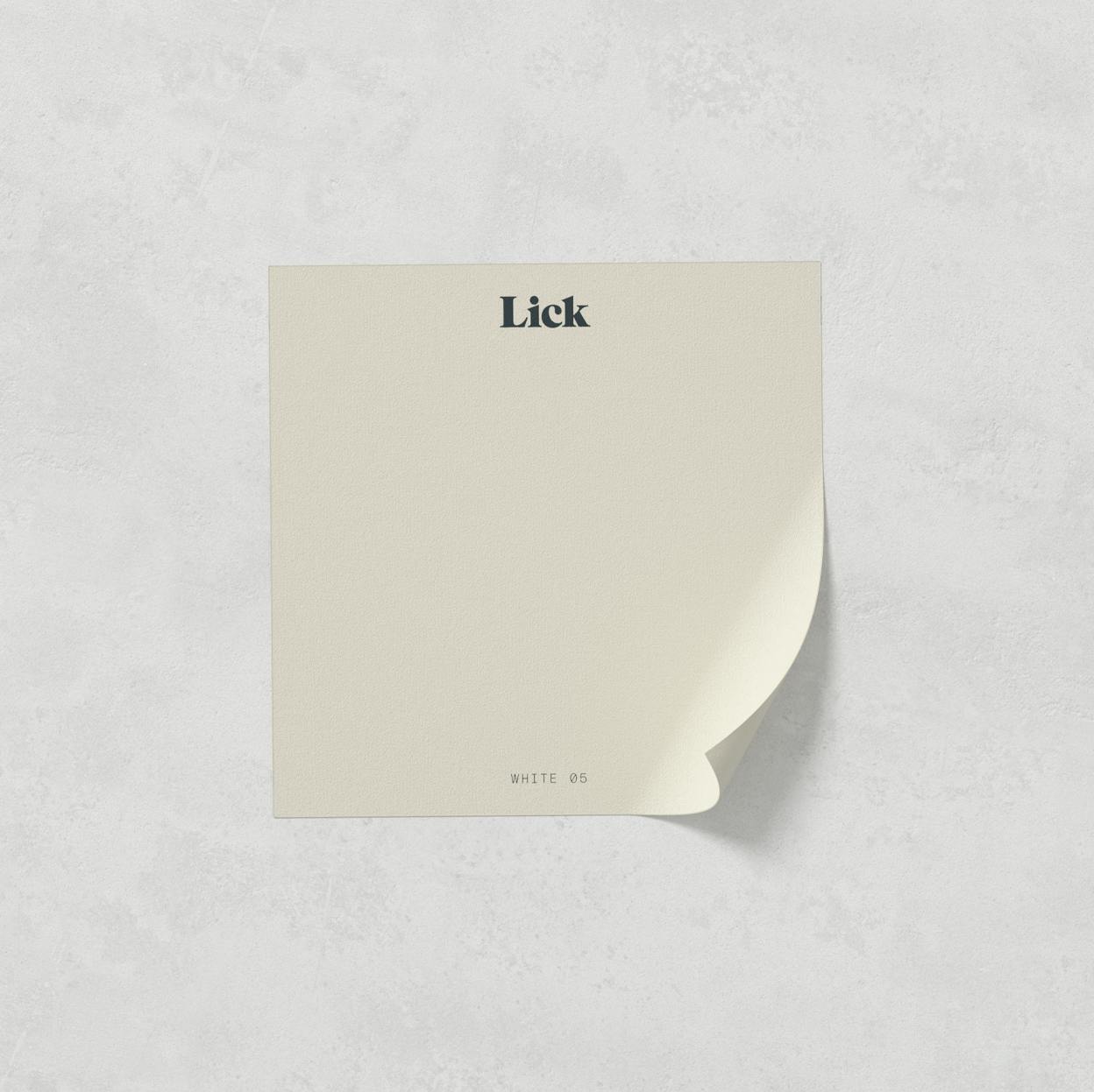 Lick peel and stick paint sample in White 05