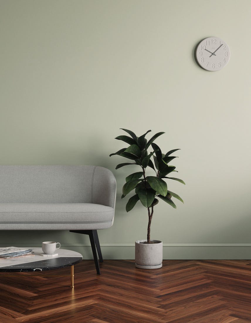 Living room scene decorated with Lick Green 09 paint
