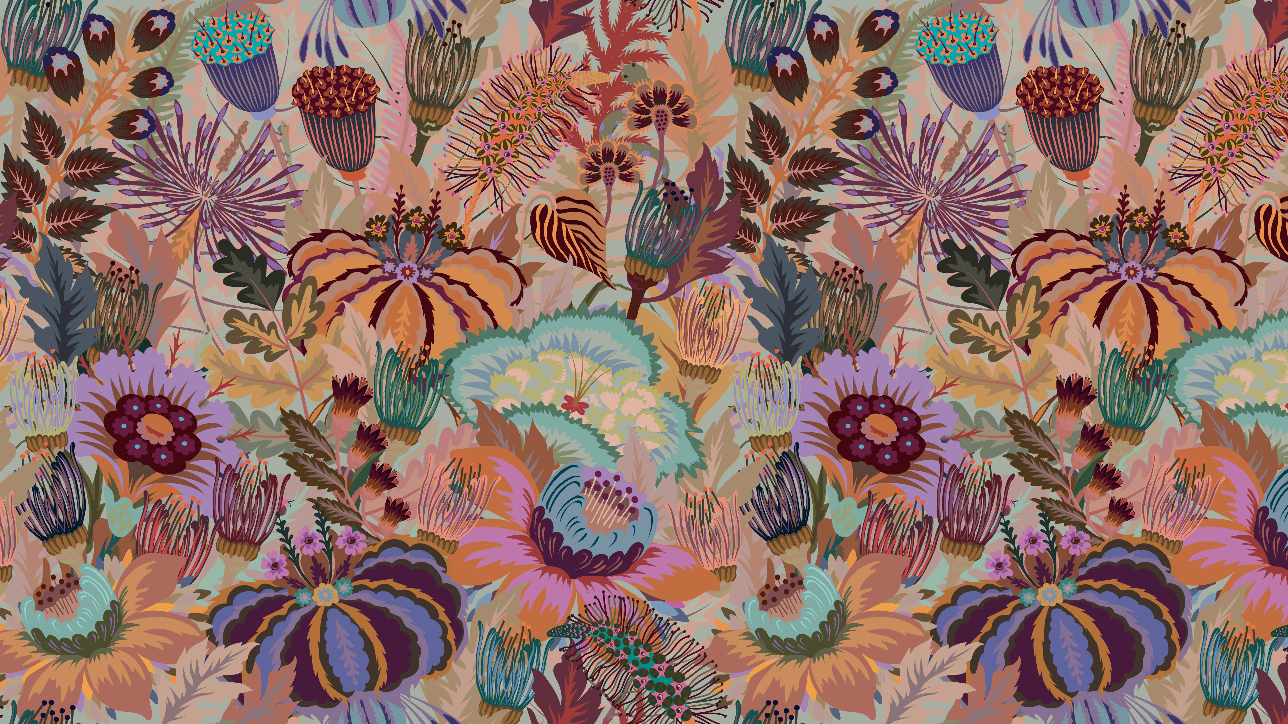 Electric Poppies 02 By Natasha Coverdale Floral Wallpaper Lick