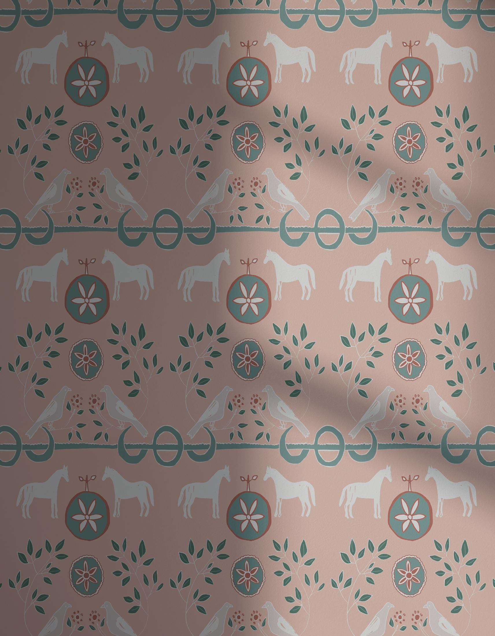 Lick x Annika Reed Dove 01 kid's pink dove wallpaper with shadow