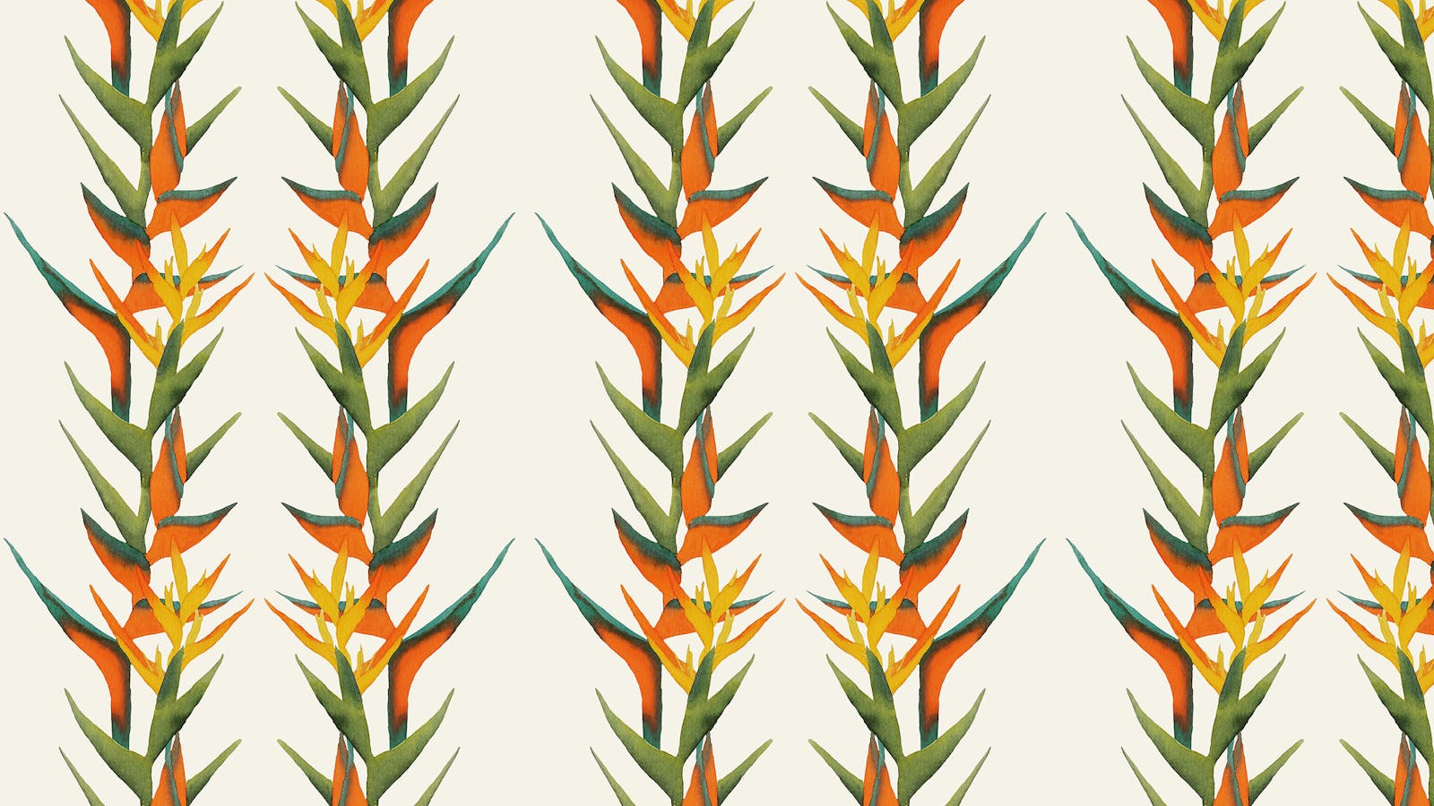 Lick x Belinda Bayley Paradise Vine 01 orange exotic botanical wallpaper