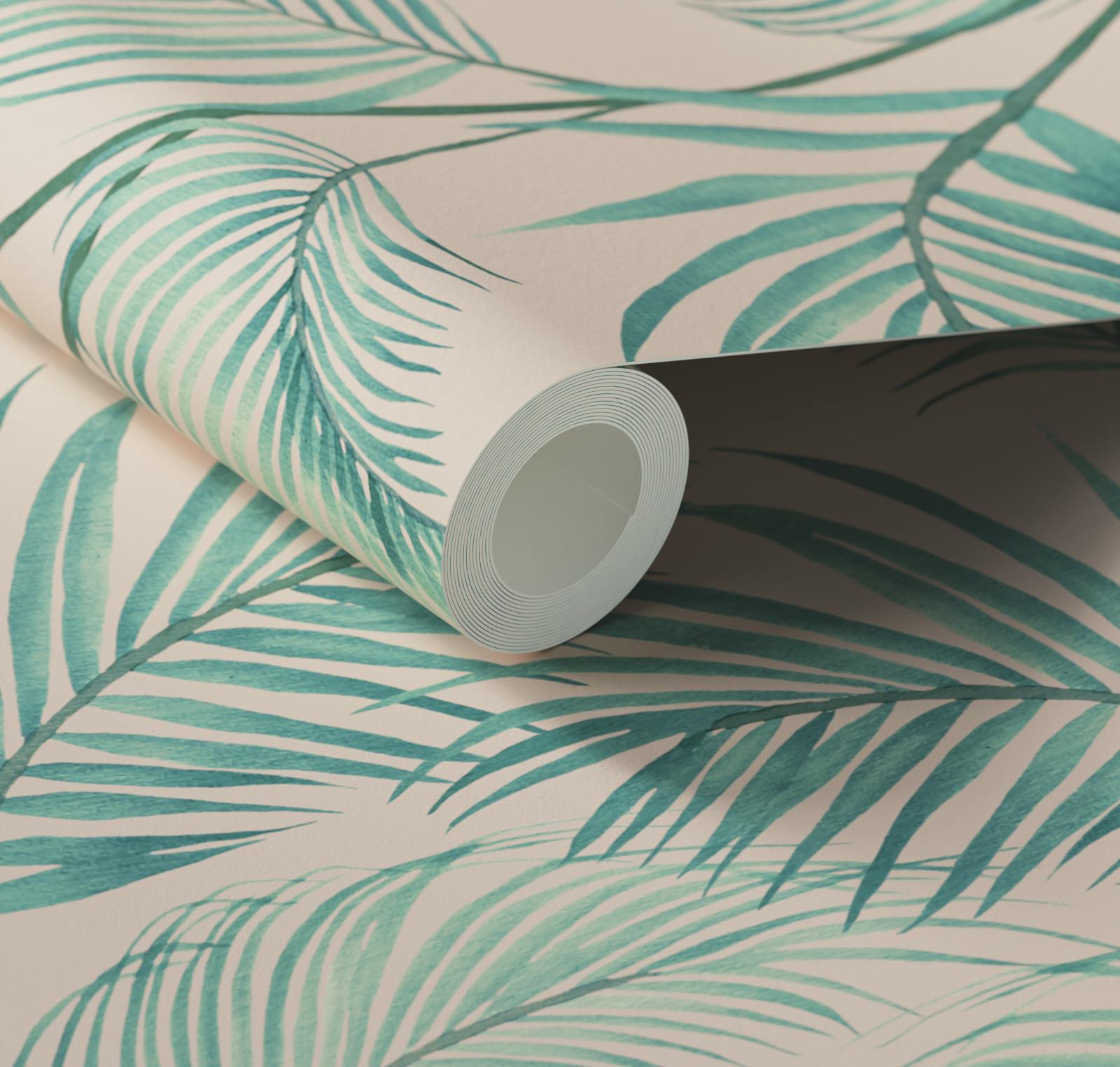 Close up of Lick x Belinda Bayley Jungle 02 pink and green palm leaf wallpaper