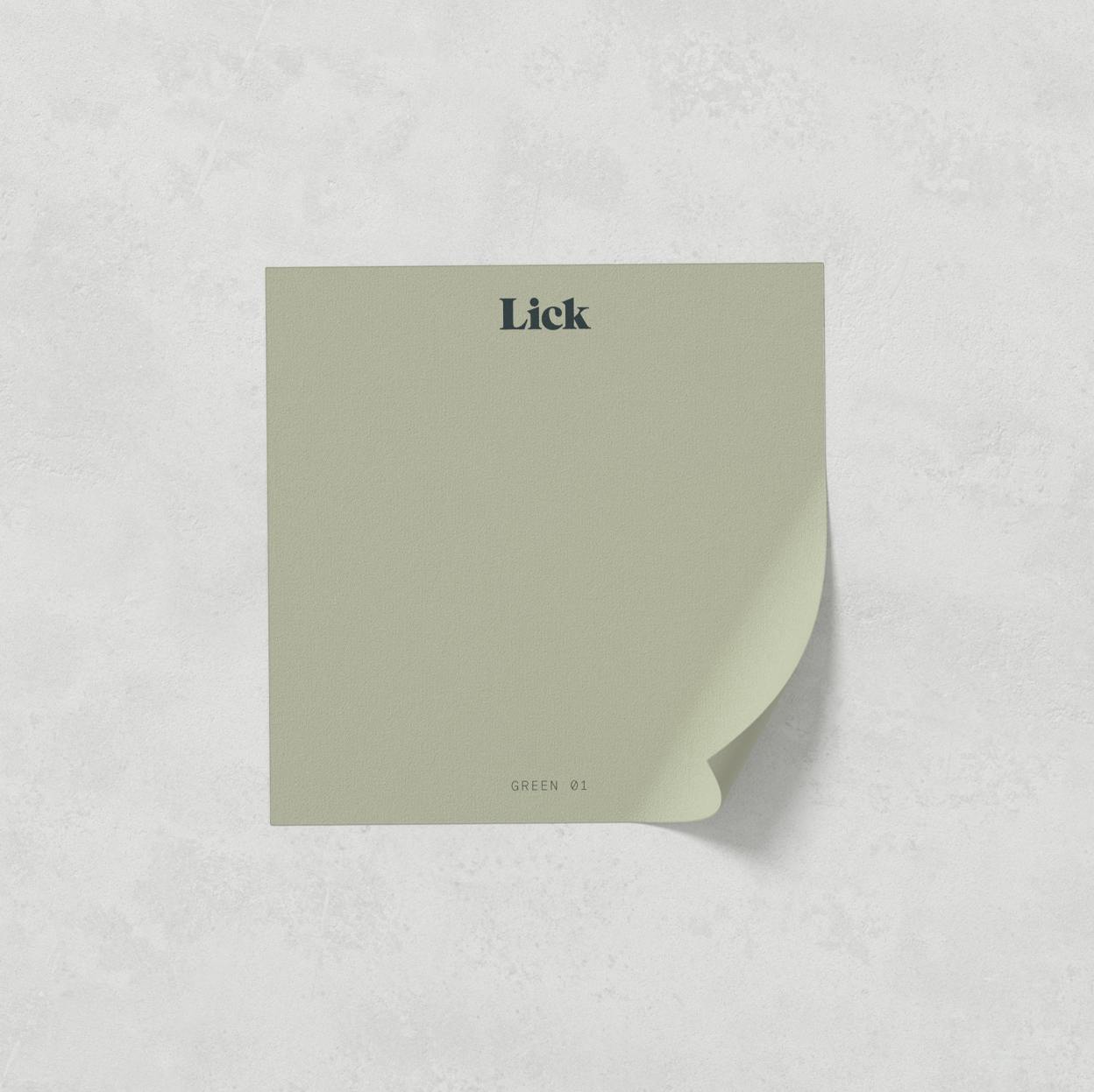 Lick peel and stick paint sample in Green 01