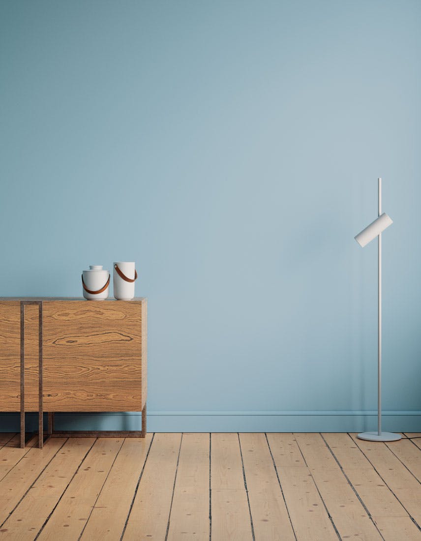 Kitchen scene decorated with Lick Blue 04 paint
