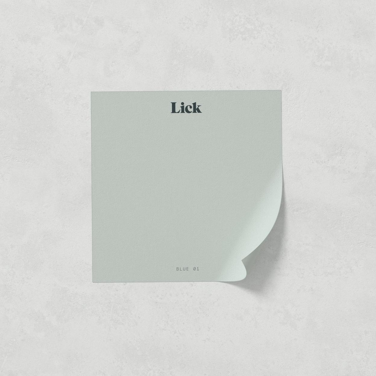 Lick peel and stick paint sample in Blue 01