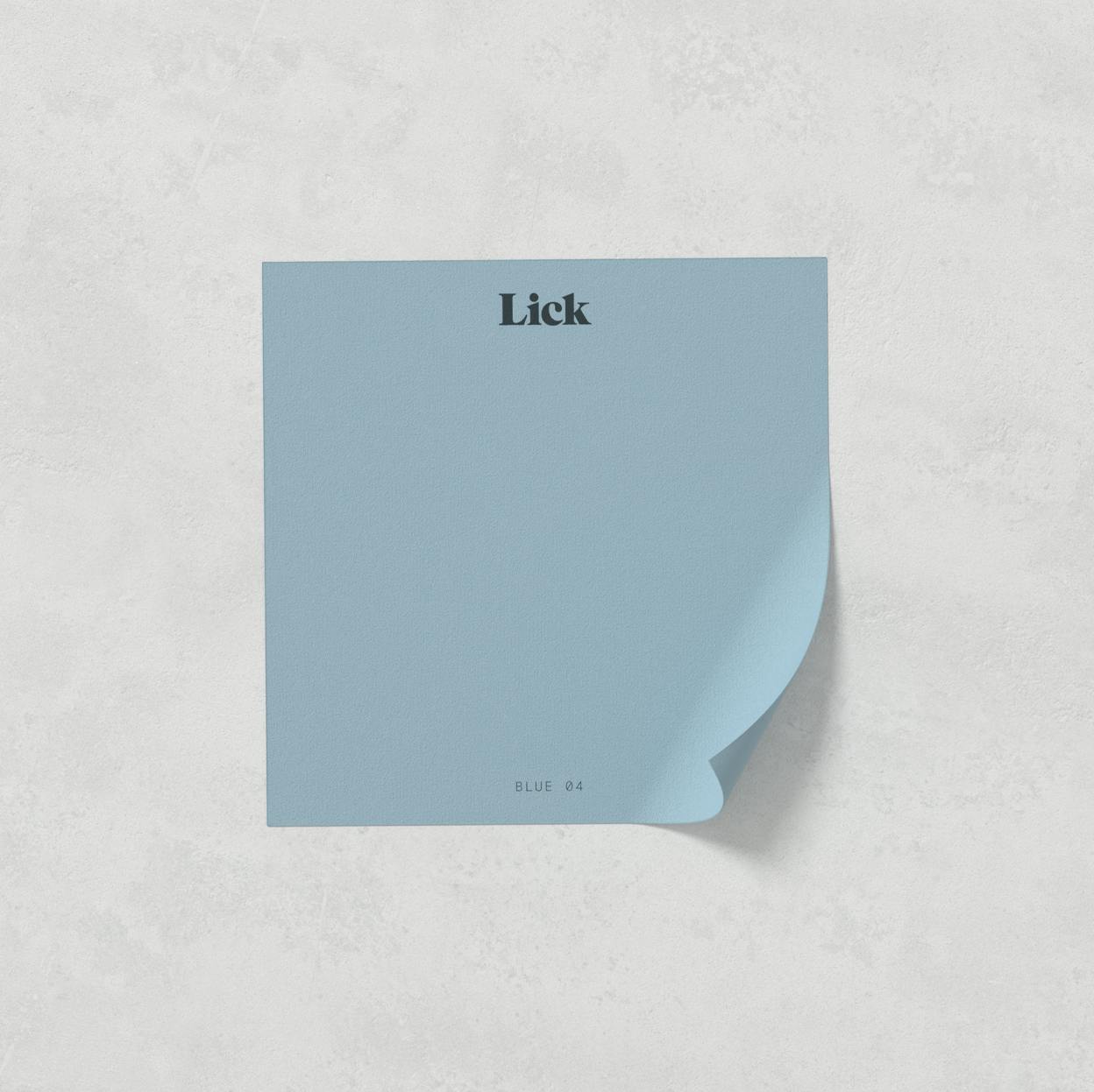 Lick peel and stick paint sample in Blue 04
