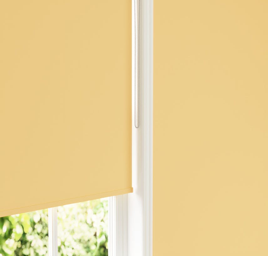 Lick Yellow 01 roller blinds against Yellow 01 wall