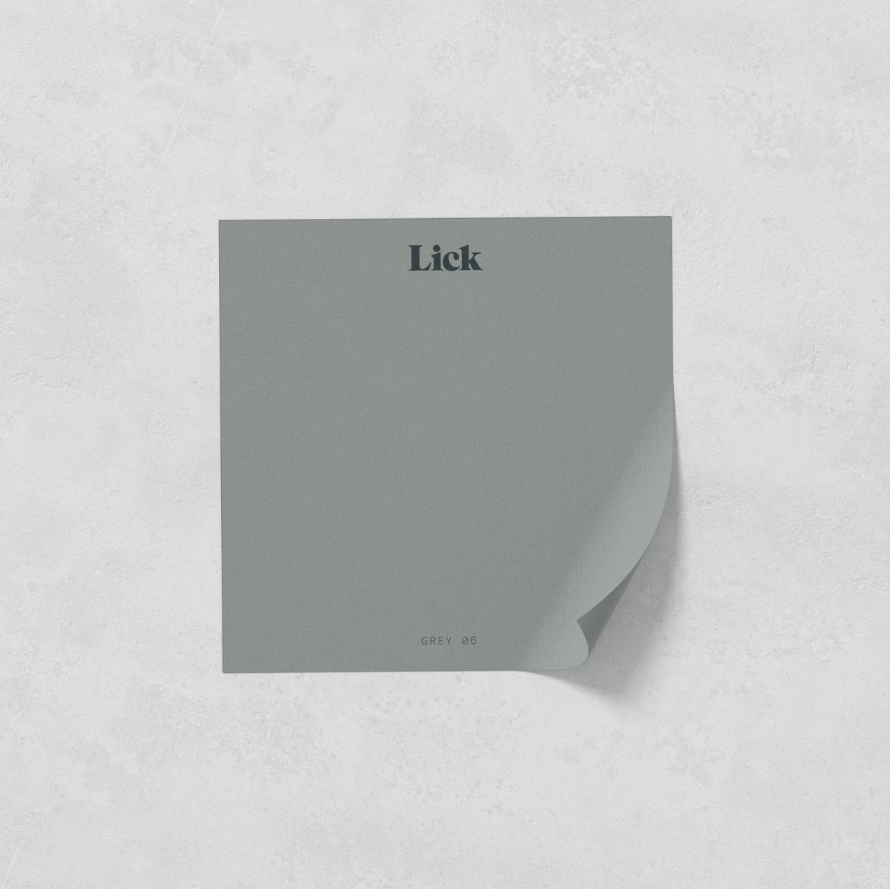Lick peel and stick paint sample in Grey 06