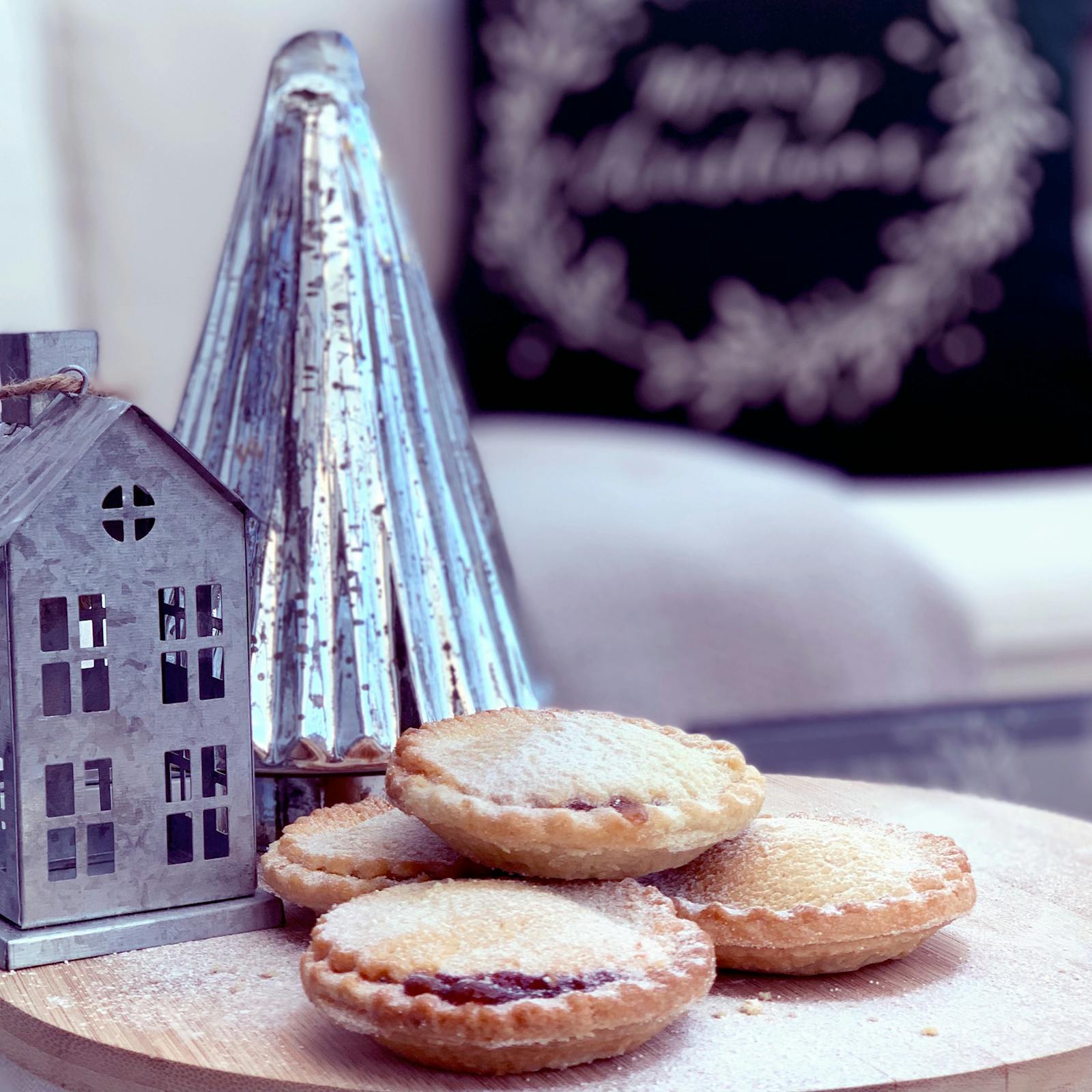 Mince pies on a plate