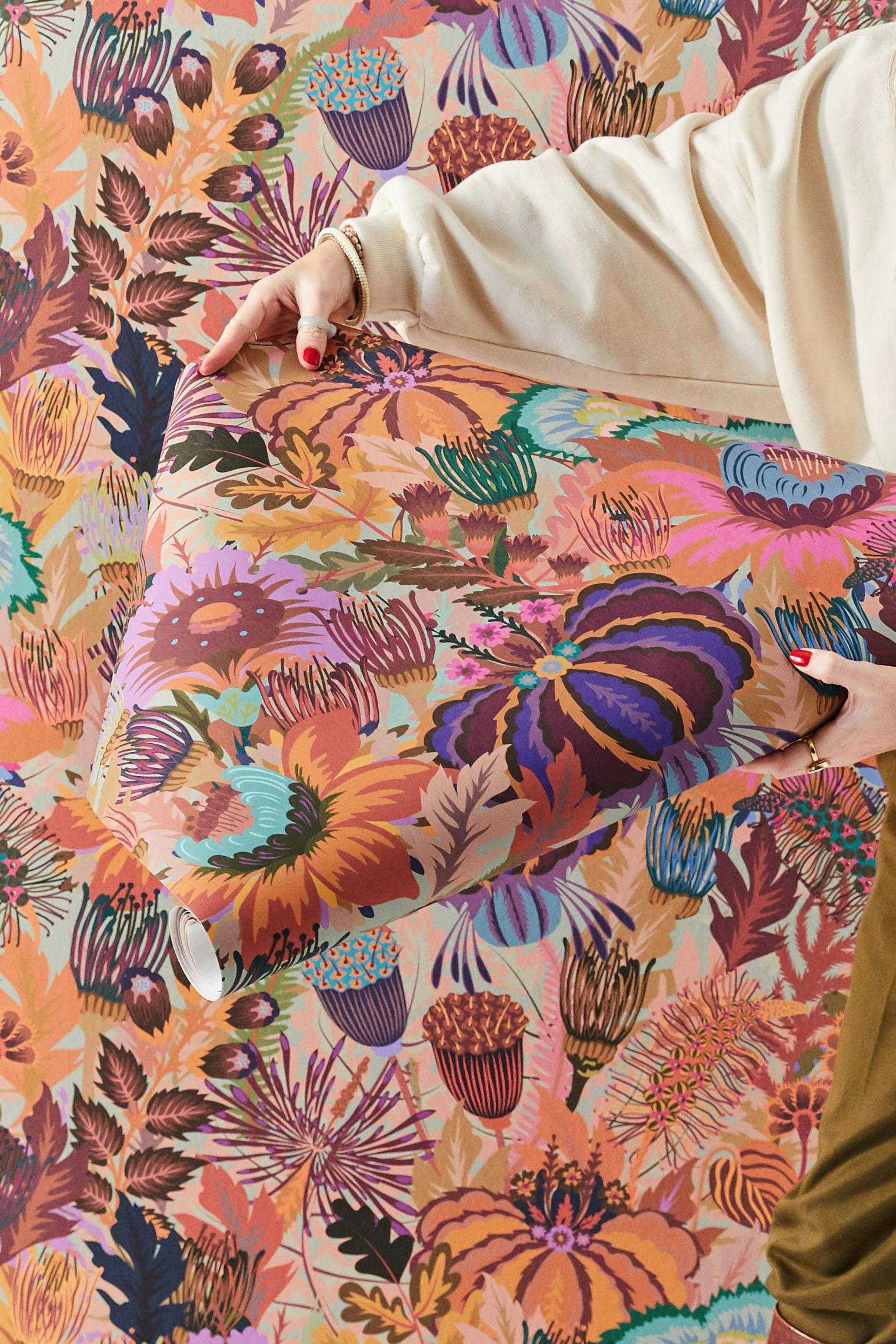 Woman holding Lick x Natasha Coverdale Mars Meadow 02 wallpaper