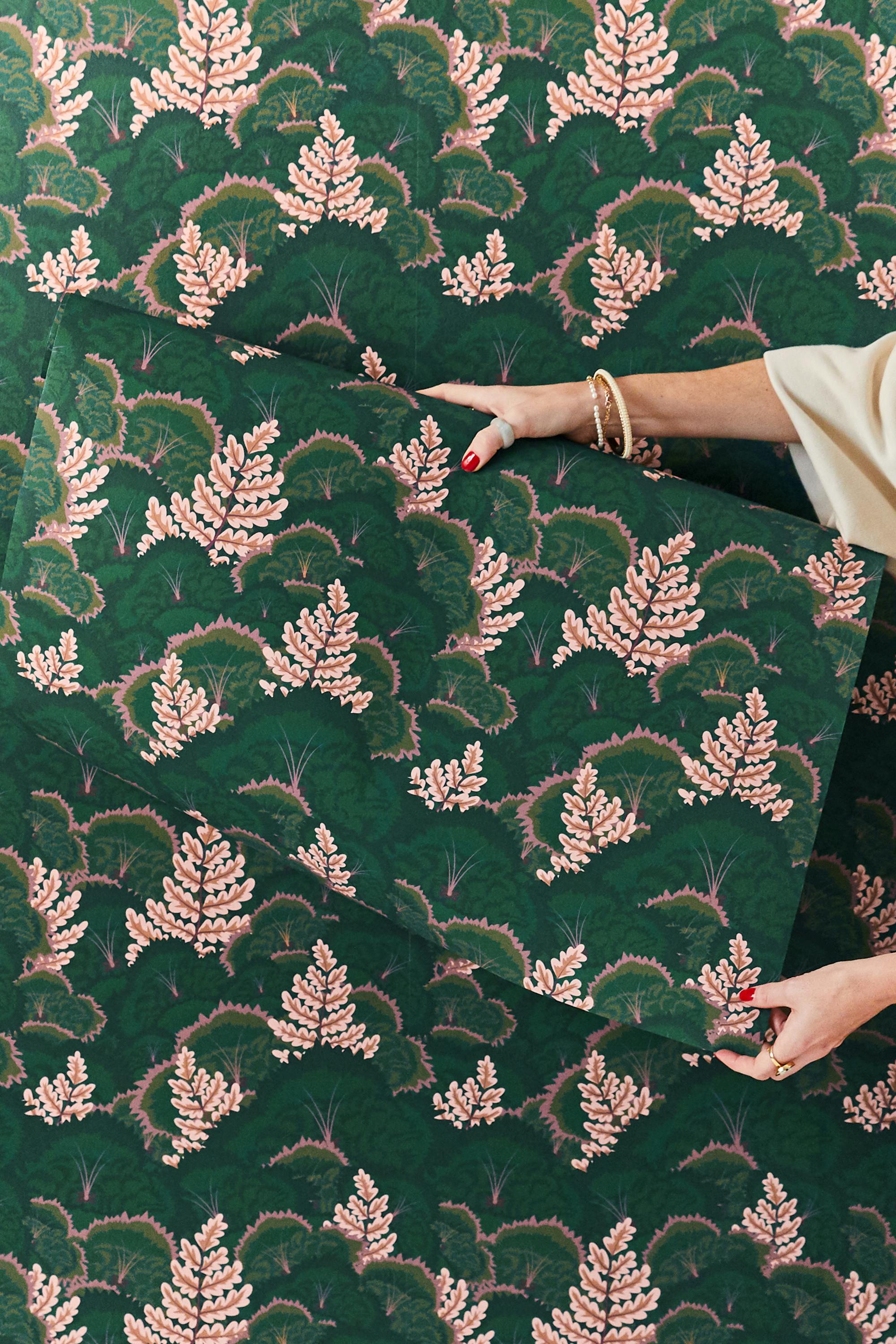 Woman holding Lick x Natasha Coverdale Electric Poppies 02 wallpaper