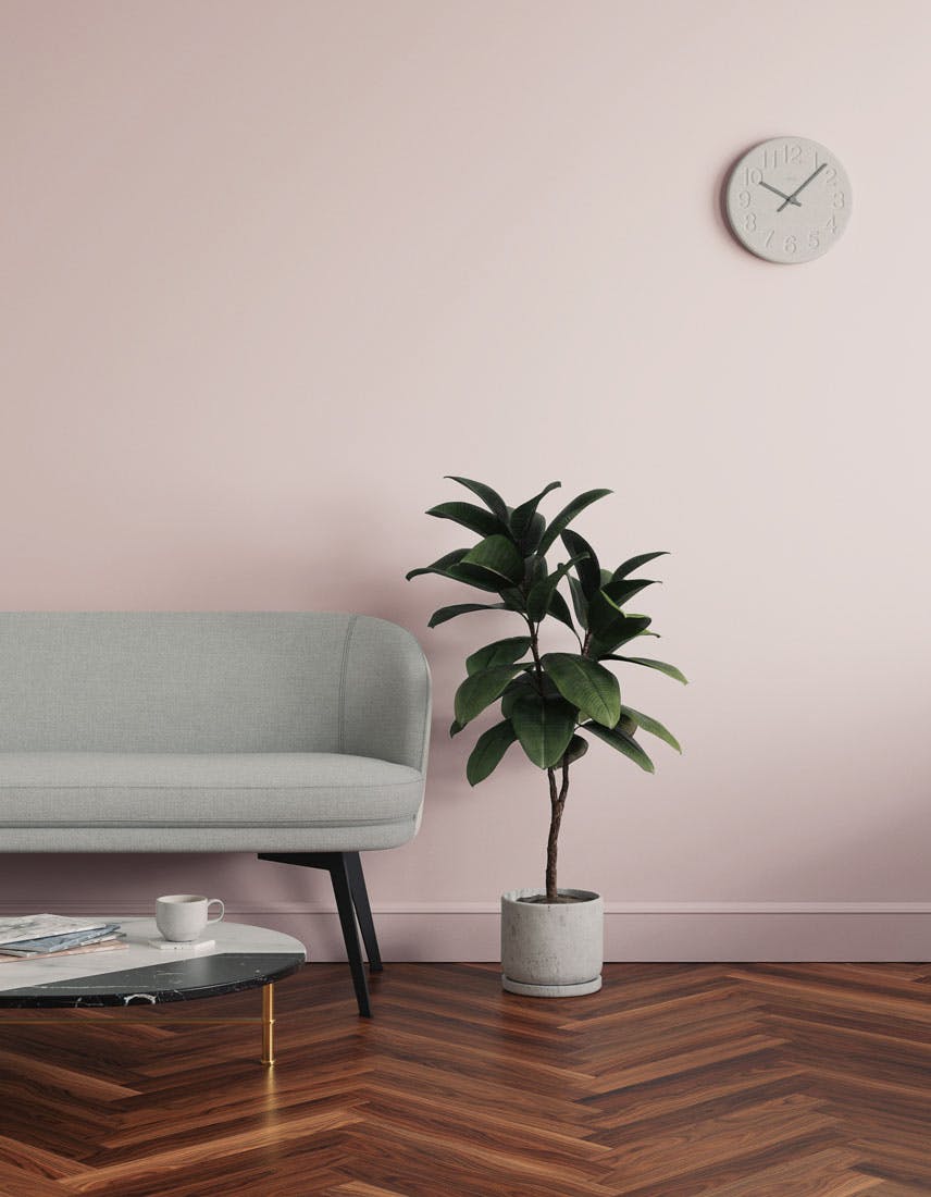 Living room scene decorated with Lick Pink 04 paint