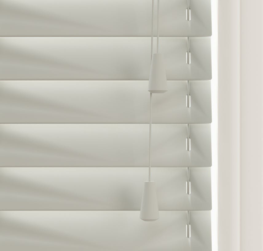 Close up view of Lick Grey 04 Venetian blinds