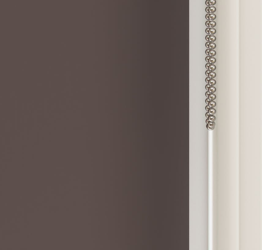 Close up view of Lick Brown 01 roller blinds