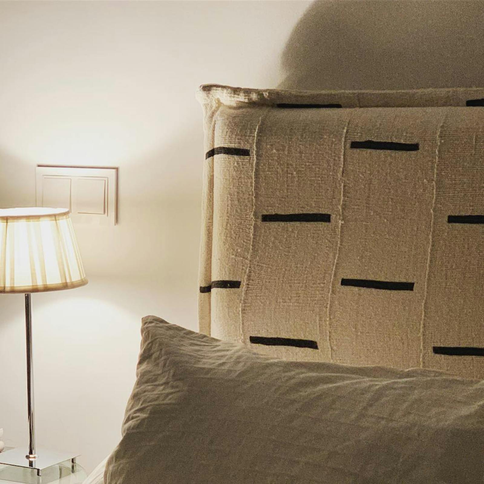 Mud cloth woven headboard