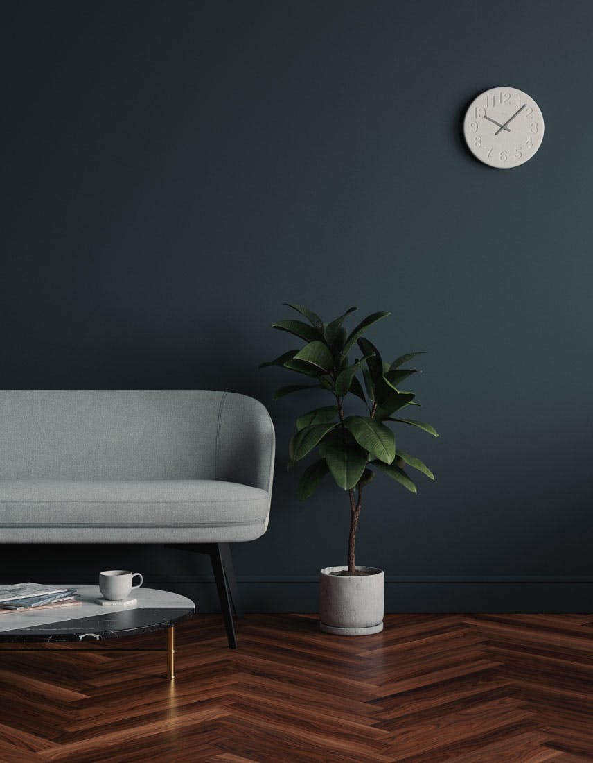 Living room scene decorated with Lick Black 01 paint