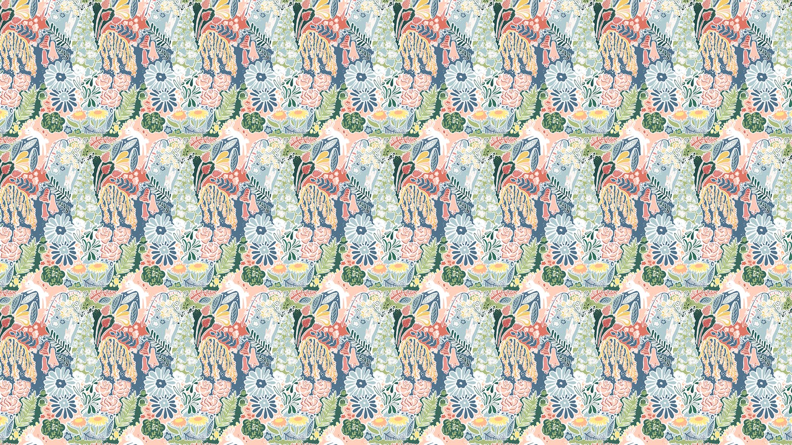 Lick x Franki Barber Enchanted Forest 01 kid's magical rabbit wallpaper