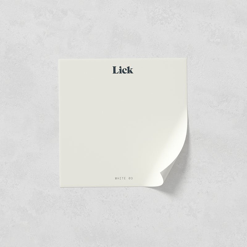 Lick peel and stick paint sample in White 03