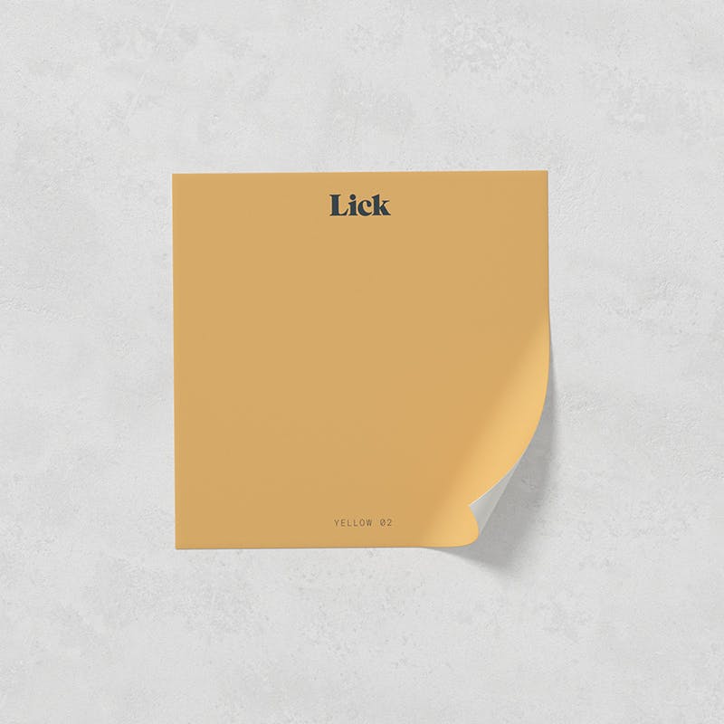 Lick peel and stick paint sample in Yellow 02