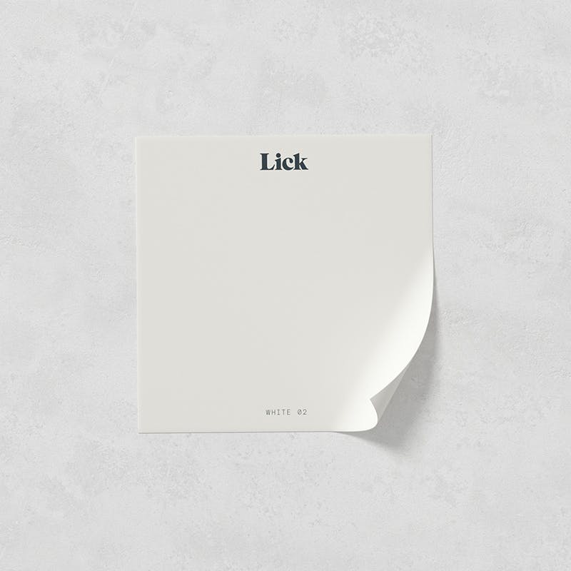 Lick White 02 paint stick on and peel sample