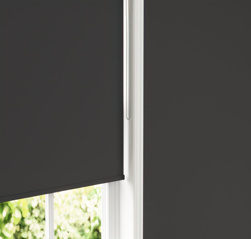 Lick Black 02 roller blinds against Black 02 wall